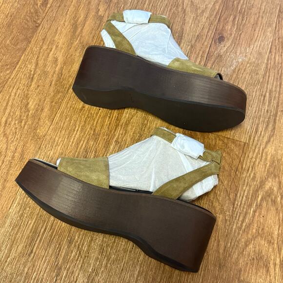 Vince Phillipa Platform Sandal in Olive Wood Size 9 - Picture 8 of 15